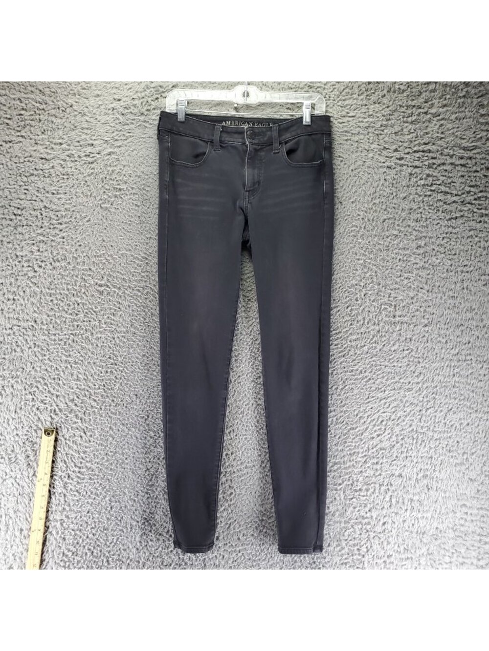 American Eagle Outfitters Jeans Women 6 Long Black Jegging Super Stretch Denim